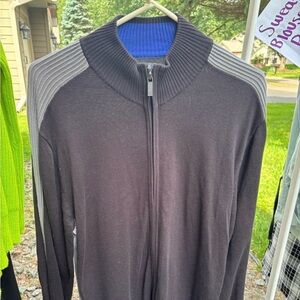 Kenneth Cole Reaction Black and Gray Cardigan Sweater